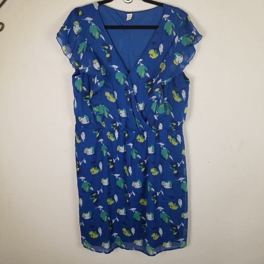 Old Navy Blue Floral Print Sleeveless Lined Summer Dress